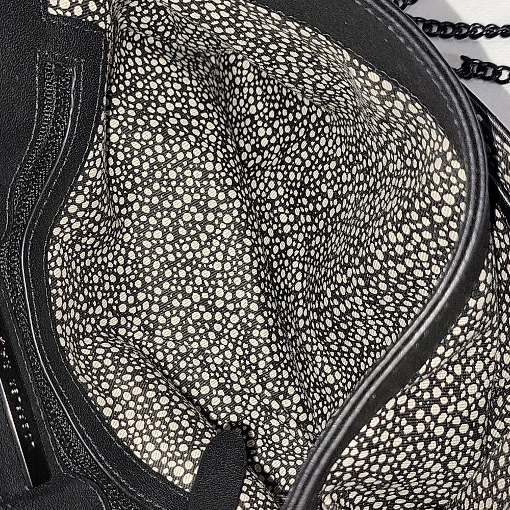Loeffler Randall Black Leather Envelope Clutch Chain Strap Crossbody Bag - Picture 10 of 11